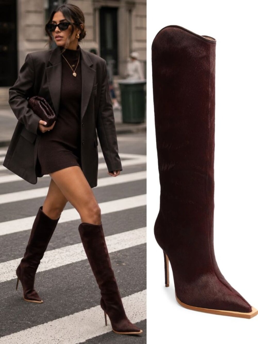 Schutz Maryana Boot Welt Wild Bloodstone Burgundy Calf Hair Western Size 9 - Picture 9 of 10
